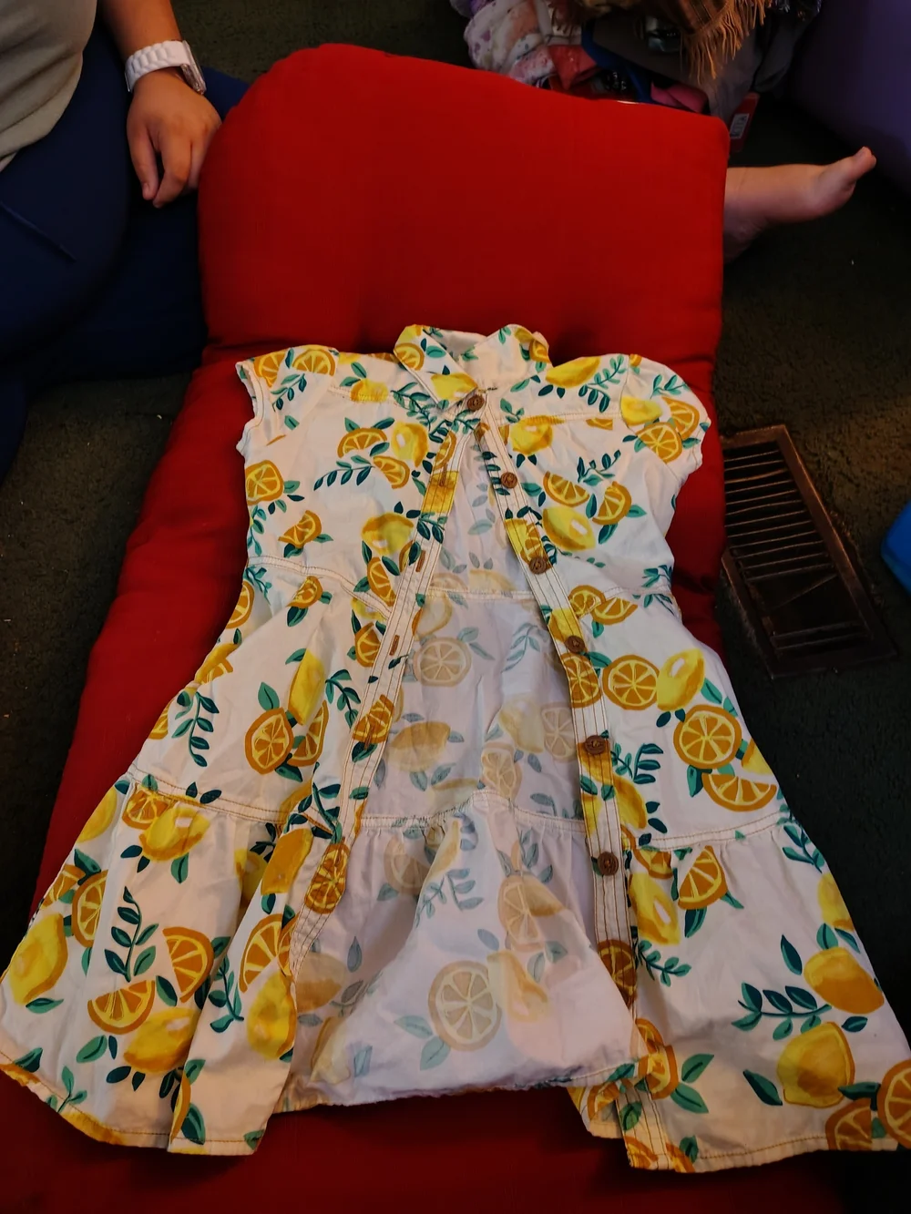 wonder nation Yellow Lemon-Print Button Front Dress